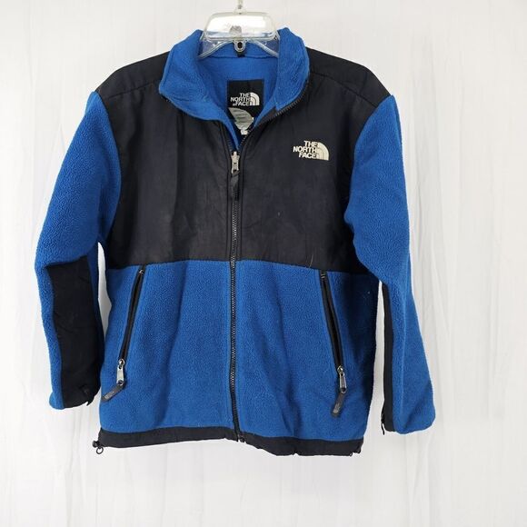 The North Face Blue Black Fleece Denali Juniors Size Large - Picture 1 of 9